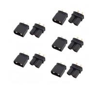 Yvxotrxnk 5 paia di connettori XT30U giallo nero femmina | Gold-Plated RC Lipo Battery Plugs for Multi-Axis Aircraft, Fixed Wing, FPV Drone, ESC | Upgrade XT30 Connectors (5 paia XT30U Black)