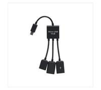 Yvxotrxnk Adattatore hub 3 in 1 micro USB/tipo C OTG, doppio USB 2.0 host per telefono, tablet, PC (Micro USB)