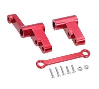 Yvxotrxnk Assemblaggio CNC Metal Steering Group 1/14 Scale RC Car Steering Upgrade Kit Kit Heavy Duty Steering Modification Parts with Linkage (Red)