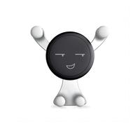 Yvxotrxnk Car Phone Holder Air Vent Mount - Universale Auto Clip Cradle for iPhone for Samsung for Xiaomi, Rotazione a 360° One Hand Hook Stand for All 4-7 Inch Phones (Smiley Silver)