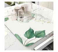 Yvxotrxnk Eucalyptus Leaves Dish Drying Mat, Super Assorbente & Heat Resistant Kitchen Drainer Pad, Non-Slip Countertop Protector for Sink, Tableware (2,30 x 40 cm)