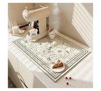 Yvxotrxnk Grande tappetino da cucina super assorbente, Quick Dry Dish Drying Mat & Coffee Station Pad, Extra Wide Sink Liner and Non-Slip Faucet Drip Tray for Bathroom, grigio (White Flower, 40 x 50