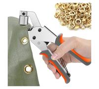 Yvxotrxnk Grommet Tool Kit with 6/10mm Silver Grommets | Handheld Hole Punch Pliers & Portable Hand Press for Leather, Canvas, Tarp and DIY