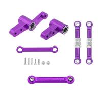 Yvxotrxnk Gruppo di controllo CNC in alluminio con cuscinetti & Link Tie Rods, kit di aggiornamento di precisione per 1/14 scale RC Car, parti di modifica del metallo per Steering Play (set viola 3)