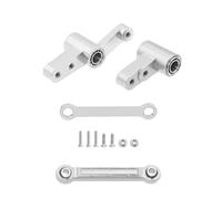 Yvxotrxnk Gruppo di controllo CNC in alluminio con cuscinetti & Link Tie Rods, kit di aggiornamento di precisione per 1/14 scale RC Car, parti di modifica del metallo per Steering Play (set argento 1)