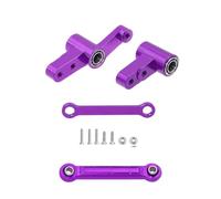 Yvxotrxnk Gruppo di controllo CNC in alluminio con cuscinetti & Link Tie Rods, kit di aggiornamento di precisione per 1/14 scale RC Car, parti di modifica del metallo per Steering Play (set viola 1)