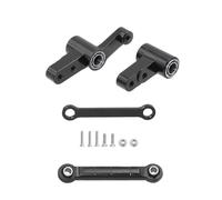 Yvxotrxnk Gruppo di controllo CNC in alluminio con cuscinetti & Link Tie Rods, kit di aggiornamento di precisione per 1/14 scale RC Car, parti di modifica del metallo per Steering Play (Black Set 1)