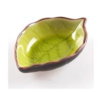 Yvxotrxnk Ice Crack Glaze Leaf Ceramic Kitchen Tool, Small Salce & Seasoning Dish for Soy Salce, Vinegar, Dipping - Creative Mini Bowl for Sushi, Cooking & Table Serving (giallo)