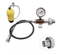 Yvxotrxnk Integrated Safety Bleed Valve | DIN G5/8 Connect Fill Station Filling Adapter for Air Diving, 6000psi 400bar HPA, struttura in acciaio inox con pantaloni intrecciati da 50 cm