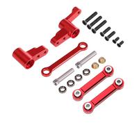Yvxotrxnk Kit di aggiornamento CNC Metal Steering Assembly with Bearings for 1/14 Scale RC Car, High Precision Steering Linkage Group to Play & Improve Control (Set Red)