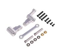 Yvxotrxnk Kit di aggiornamento CNC Metal Steering Assembly with Bearings for 1/14 Scale RC Car, High Precision Steering Linkage Group to Play & Improve Control (SteeringGroup Silver)