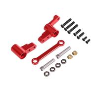 Yvxotrxnk Kit di aggiornamento CNC Metal Steering Assembly with Bearings for 1/14 Scale RC Car, High Precision Steering Linkage Group to Play & Improve Control (Steering Group Red)