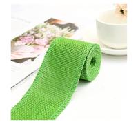 Yvxotrxnk Nastro di iuta naturale Burlap 60 mm x 2 metri | Biodegradable Craft Roll for fai da te, Gift Wrapping, Rustic Wedding & Christmas Decoration (verde chiaro, 2 metri)