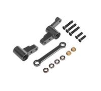 Yvxotrxnk Upgraded Metal Steering Group with Ball Bearings, High Strength Steering Linkage Assembly for 1/14 Scale RC Cars, CNC Aluminum Alloy Performance Upgrade Parts (Dark Grey)