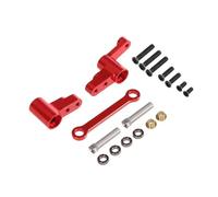 Yvxotrxnk Upgraded Metal Steering Group with Ball Bearings, High Strength Steering Linkage Assembly for 1/14 Scale RC Cars, CNC Aluminum Alloy Performance Upgrade Parts (Red)