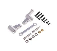Yvxotrxnk Upgraded Metal Steering Group with Ball Bearings, High Strength Steering Linkage Assembly for 1/14 Scale RC Cars, CNC Aluminum Alloy Performance Upgrade Parts (Silver)