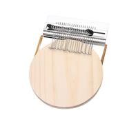 Yvxotrxnk Wooden and Metal Darning Loom for Quick Repair, Portable DIY Mending Machine & Weaving Tool, Handheld Textile Craft Kit for Socks Sweaters Mending, Small Loom for Beginners (21 hooks)