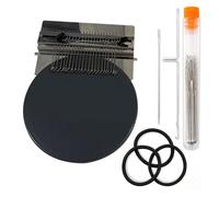 Yvxotrxnk Wooden Handmade for Mini Loom & Darning Tools, Portable Weave Kit for DIY Travel & Home Crafts, Small Circular Weaving Frame for Knitting Classes and Fabric Mending (Gray 12 Pins)