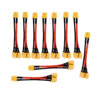 Yvxotrxnk XT60 - Cavo splitter parallelo Y, 14 AWG High Current Silicone Wire with maschio & femmina Connectors for RC Drone Car Battery Extension, adattatore di alimentazione a 3 vie (10 pezzi da 1F