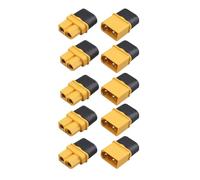 Yvxotrxnk XT60H Connector with Protective Sheath Housing, 5/10 pair maschio & Female Plug Set per Soldering, Gold Plated for RC LiPo Battery, Drone, FPV Car Airplane DIY (5 paia XT60h)