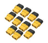 Yvxotrxnk XT60H to T Plug Adapter with Protective Sheath, 10pcs Male & Female Connector Set for RC LiPo Battery Soldering, Compatible with Car, Drone, FPV (10pcs XT60h Female)