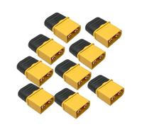 Yvxotrxnk XT60H to T Plug Adapter with Protective Sheath, 10pcs Male & Female Connector Set for RC LiPo Battery Soldering, Compatible with Car, Drone, FPV (10pcs XT60h Male)