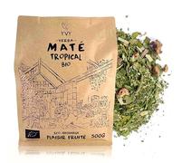 YVY Maté Tropical Bio 500 g - Yerba maté biologico ed equo - Maté Exotico e tonificante - Ideale per consumo quotidiano - Eco-ricarica richiudibile