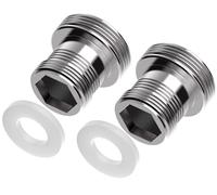 Yvyan Adattatore per rubinetto M18 su M22 - 2 pezzi, adattatore filettato a doppio filetto per filettatura esterna M18 e M22 per aeratore d'acqua e filtro dell'acqua da cucina (M18-M22)