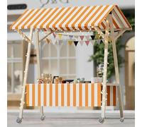 YVYKFZD Bancarella chiosco alimentare all'aperto, Bancarelle del mercato pieghevole in legno, Carrello per bancarelle portatile con ruote, Bancarella del Venditore(Orange 2,120cm/47.2")