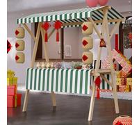 YVYKFZD Bancarella chiosco alimentare in legno, Bancarelle del mercato pieghevole, Carrello per bancarelle con tettoia, Bancarella del Venditore portatile, artigianato(Green 1,120cm/47.2")