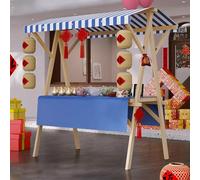 YVYKFZD Bancarella chiosco alimentare in legno, Bancarelle del mercato pieghevole, Carrello per bancarelle con tettoia, Bancarella del Venditore portatile, artigianato(Blue 2,120cm/47.2")