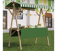 YVYKFZD Bancarella chiosco alimentare in legno con tettoia, Bancarelle del mercato all'aperto pieghevole, Carrello per bancarelle portatile, Bancarella del Venditore(Green 4,150cm/59.0")