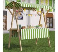 YVYKFZD Bancarella chiosco alimentare in legno con tettoia, Bancarelle del mercato all'aperto pieghevole, Carrello per bancarelle portatile, Bancarella del Venditore(Green 1,150cm/59.0")