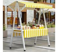 YVYKFZD Bancarella chiosco alimentare in metallo, bancarelle del mercato pieghevole con tenda da sole, Carrello per bancarelle portatile, bancarella del Venditore(Yellow,110cm/43.3")