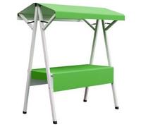 YVYKFZD Bancarella chiosco alimentare in metallo, bancarelle del mercato pieghevole con tenda da sole, Carrello per bancarelle portatile, bancarella del Venditore(Green 2,160cm/62.9")