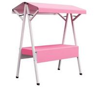 YVYKFZD Bancarella chiosco alimentare in metallo, bancarelle del mercato pieghevole con tenda da sole, Carrello per bancarelle portatile, bancarella del Venditore(Pink,190cm/74.8")