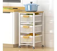 YVYKFZD Carrello da Cucina Sottile in Metallo, Carrello Portaoggetti Mobile a 4/5/6 Livelli con cassetto e Ruote, Carrellos Stretto, Carrellos Carrellino Mobile(White,4 Tier 11.8"x15.5"x25.9")