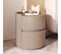 YVYKFZD Comodino con 2 cassetti, Tavolino Rotondo per Camera da Letto, Comodini in Legno con Guida in Metallo, Tavolino Comodino per riporre Oggetti Salva Spazio (Color : Light Brown 2ps, Size : 40c