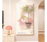 YVYKFZD Lampada da Parete 3D, Decorazioni da Parete a LED con vasi, Sculture da Paretes Creativo, Grande Decorazione da paretes for Ingresso, corridoio(Cream i,80x150cm/31.4"x59.0")