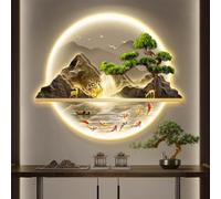 YVYKFZD Lampada da Parete 3D, Decorazioni da paretes con Luce LED, Paesaggio Montano da Sculture da Paretes, Decorazione da Parete Creativa for Ingresso, corridoio(Style a,60x50cm/23.6"x19.6")