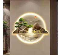 YVYKFZD Lampada da Parete 3D, Decorazioni da paretes con Luce LED, Paesaggio Montano da Sculture da Paretes, Decorazione da Parete Creativa for Ingresso, corridoio(Style e,60x50cm/23.6"x19.6")