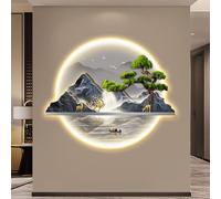 YVYKFZD Lampada da Parete 3D, Decorazioni da paretes con Luce LED, Paesaggio Montano da Sculture da Paretes, Decorazione da Parete Creativa for Ingresso, corridoio(Style c,60x50cm/23.6"x19.6")
