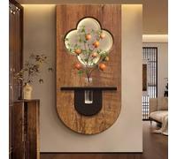 YVYKFZD Lampada da Parete 3D Imitazione, Sculture da Paretes a LED, Decorazioni da Parete retrò, Decorazione da paretes con vasi di Vetro, Scultura murale Creativa(Wood c,30x60cm/11.8"x23.6")