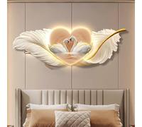 YVYKFZD Lampada da Parete 3D, Sculture da Paretes a LED, Decorazioni da Parete con Piume, Decorazione da paretes con Alimentatore, Pittura Decorativa Creativa(Style b,120x40cm/47.2"x15.7")