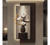 YVYKFZD Lampada da Parete 3D, Sculture da Paretes a LED, Decorazioni da Parete in Pietra arenaria, Decorazione da paretes Creativo, Pittura da Appendere alle pareti(Brown B,60x120cm/23.6"x47.2")