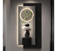 YVYKFZD Lampada da Parete 3D, Sculture da Paretes a LED, Decorazioni da Parete in Pietra arenaria, Decorazione da paretes Creativo, Pittura da Appendere alle pareti(Black B,80x160cm/31.4"x62.9")