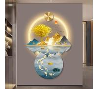 YVYKFZD Lampada da Parete 3D, Sculture da Paretes a LED, Decorazioni da paretes Tradizionale Cinese, Decorazione da Parete Creativa, Pittura da Appendere alle pareti(Style k,80x120cm/31.4"x47.2")