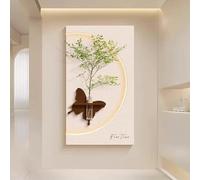 YVYKFZD Lampada da Parete 3D, Sculture da Paretes in Pietra arenaria, Decorazioni da Parete a LED con vasi, Pittura Decorazione da paretes, for Ingresso, corridoio(Cream b,40x70cm/15.7"x27.5")