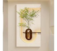 YVYKFZD Lampada da Parete 3D, Sculture da Paretes in Pietra arenaria, Decorazioni da Parete a LED con vasi, Pittura Decorazione da paretes, for Ingresso, corridoio(Cream p,60x105cm/23.6"x41.3")