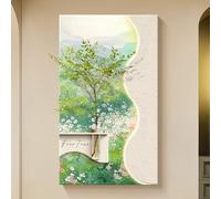 YVYKFZD Lampada da Parete 3D, Sculture da Paretes in Pietra arenaria, Decorazioni da Parete a LED con vasi, Pittura Decorazione da paretes, for Ingresso, corridoio(Cream o,50x87cm/19.6"x34.2")